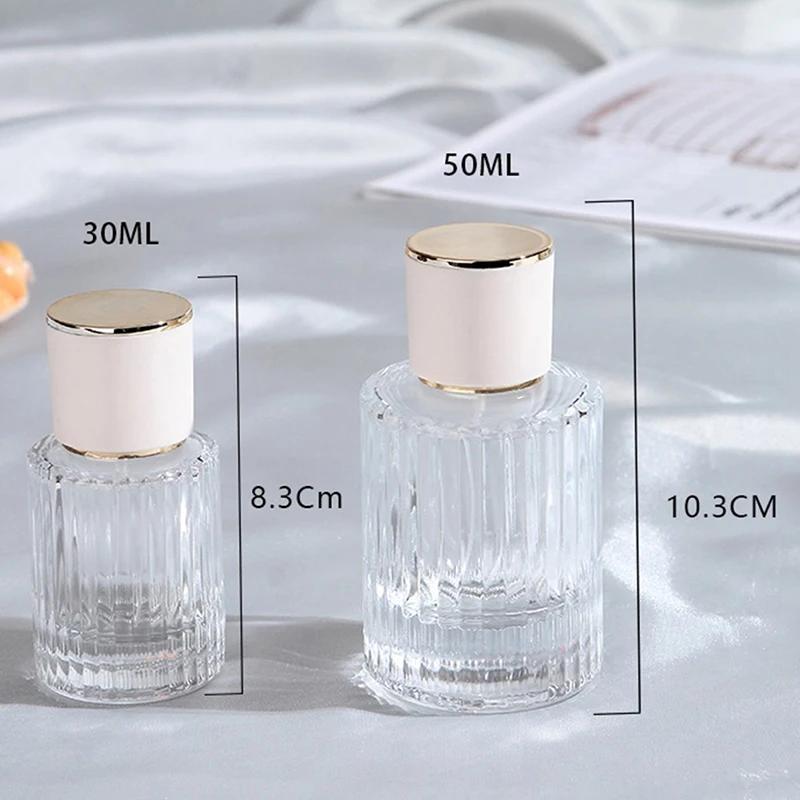 30ML 50ML Luxus Parfüm Glas Sprühflasche Tragbar Klar Kosmetik Alkohol Zerstäuber Hohe Kapazität Leere Flaschen Nachfüllbar
