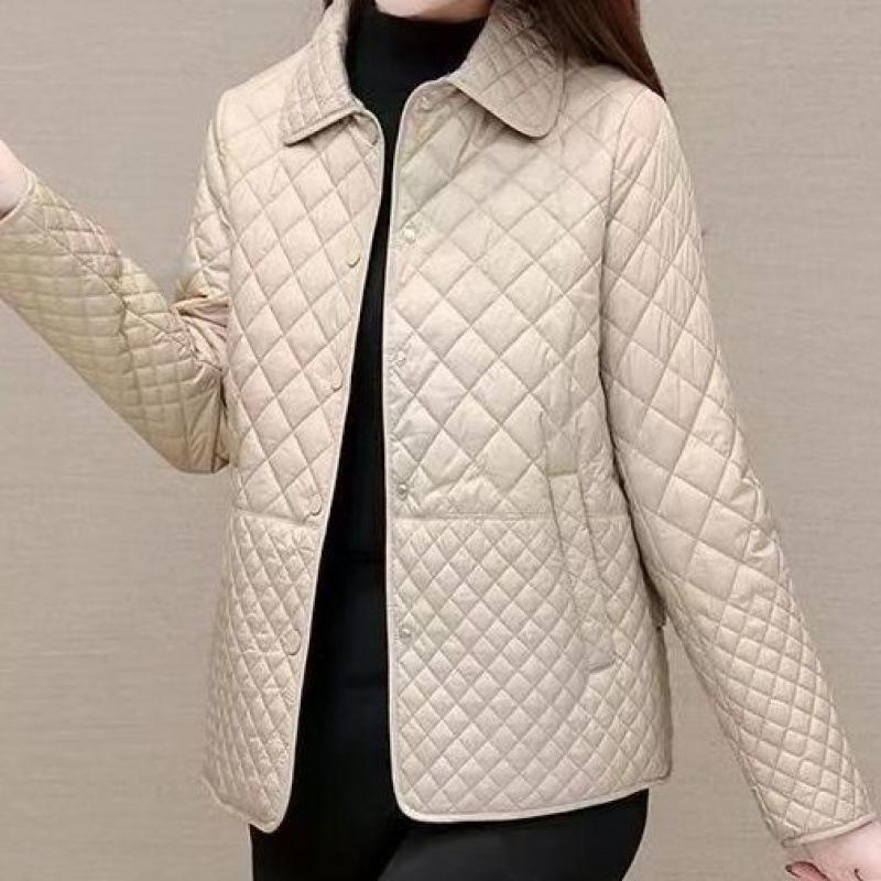 

FiveFive Осінньо-зимові жіночі пледові стьобані пальта Модний жіночий корейський одяг Однотонні повсякденні щільні теплі куртки XXXL хакі