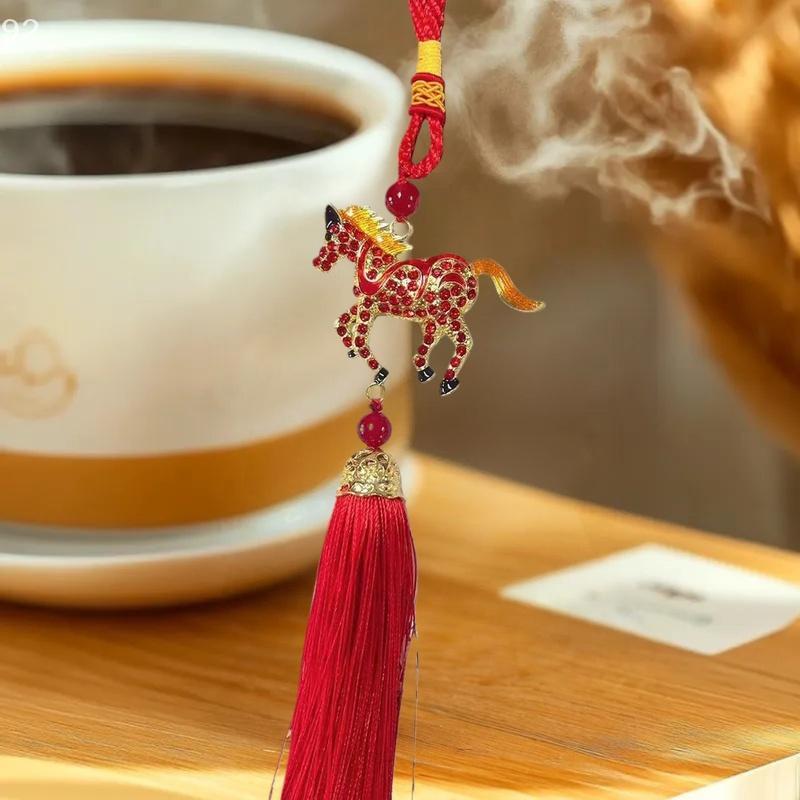 2026 Year Of Horse Wall Hanging Car Ornament Chinese New Year Red Gold Pendant Lucky Decora Housewarming Gifts