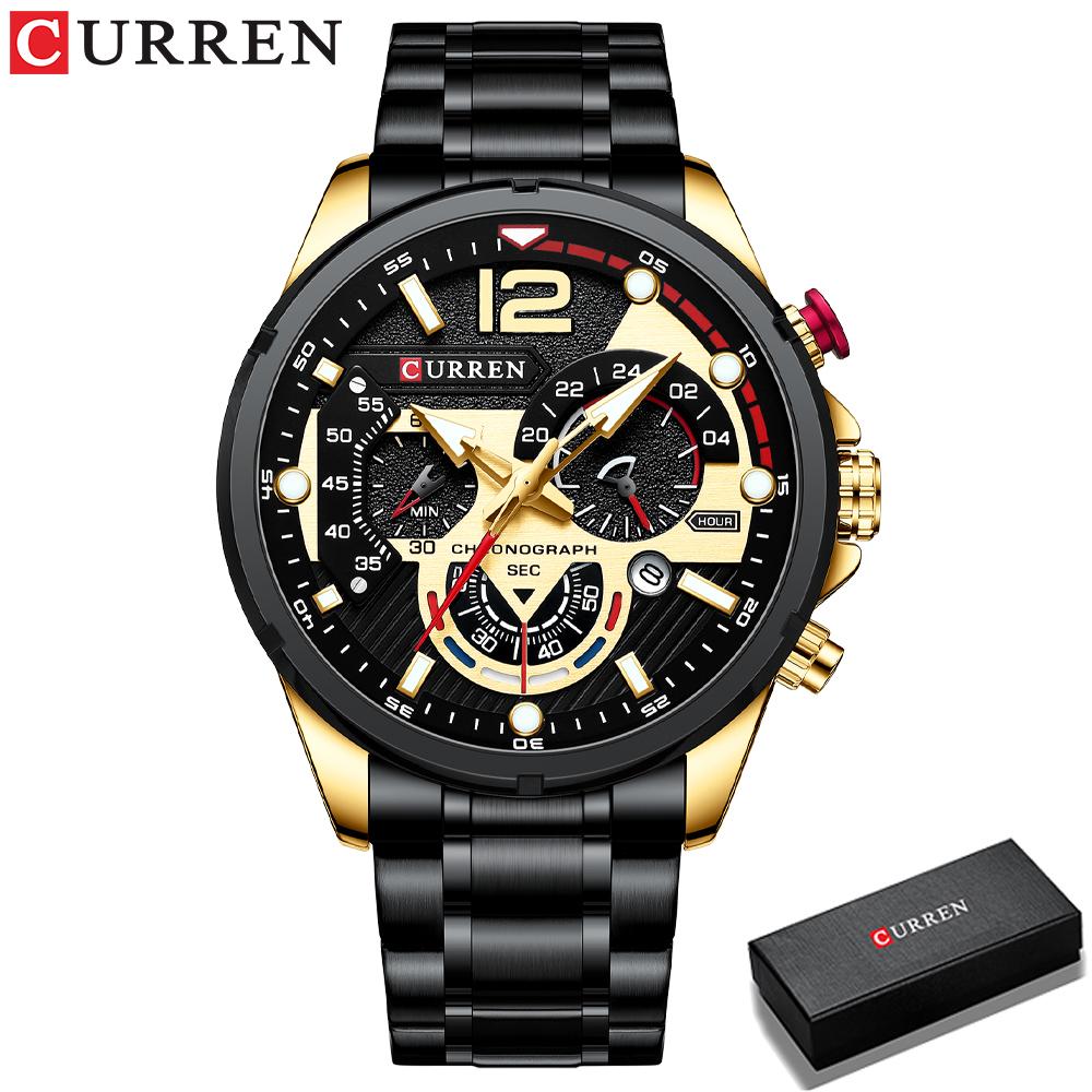 CURREN Men's Fashion Watch Top Luxury Quartz Watch Casual Slim Waterproof Luminous Sports Date Watch Men's Relogio Masculino
