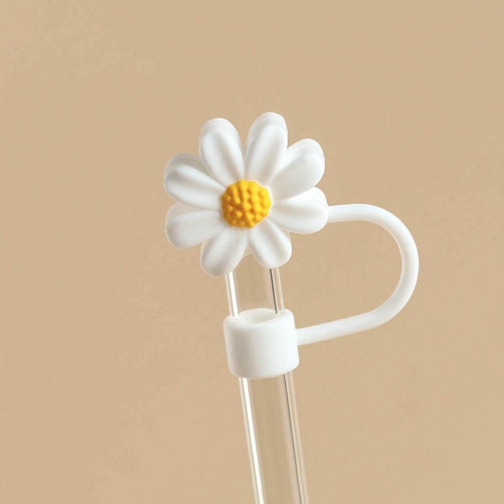 Reusable Drinking Dust Cap Cup Accessories Straw Tips Cover Silicone Straw Plug  Water Glass