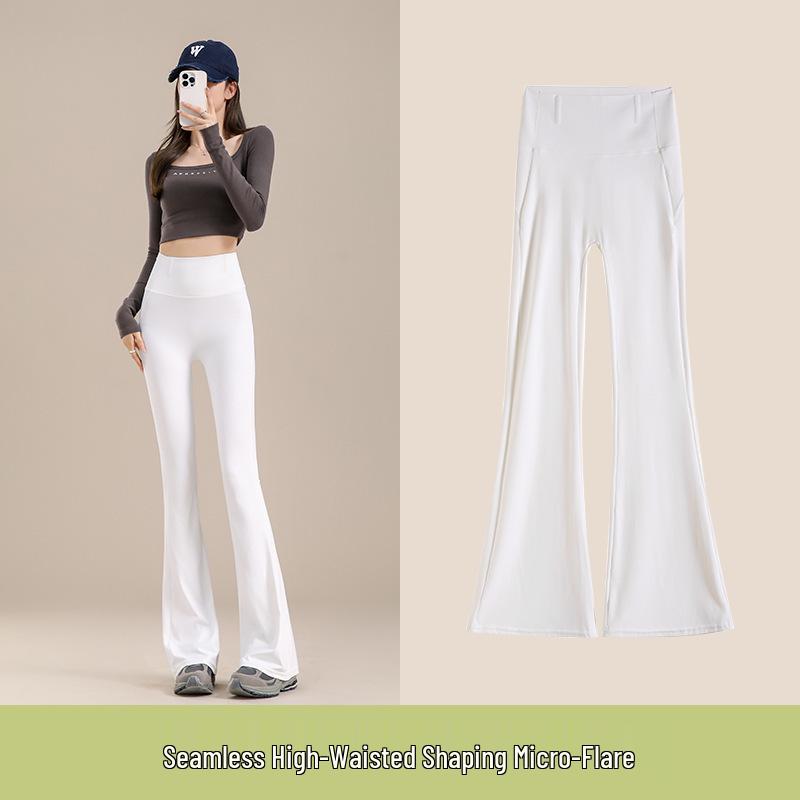 

Women s High-Waist Tummy Control White Flared Yoga Pants M (80-100 Jin)