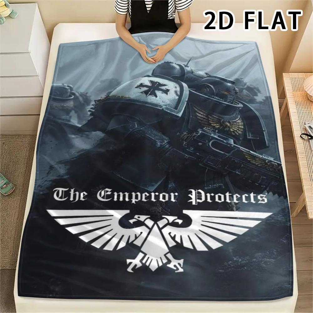 1 Stück Warhammer 40K Druck Flanelldecke, Hohe Qualität, Bequem für alle Jahreszeiten, Heimdekoration, Wärme und Komfort, Perfekt für Weihnachtsgeschenke 80cm x 120cm gray