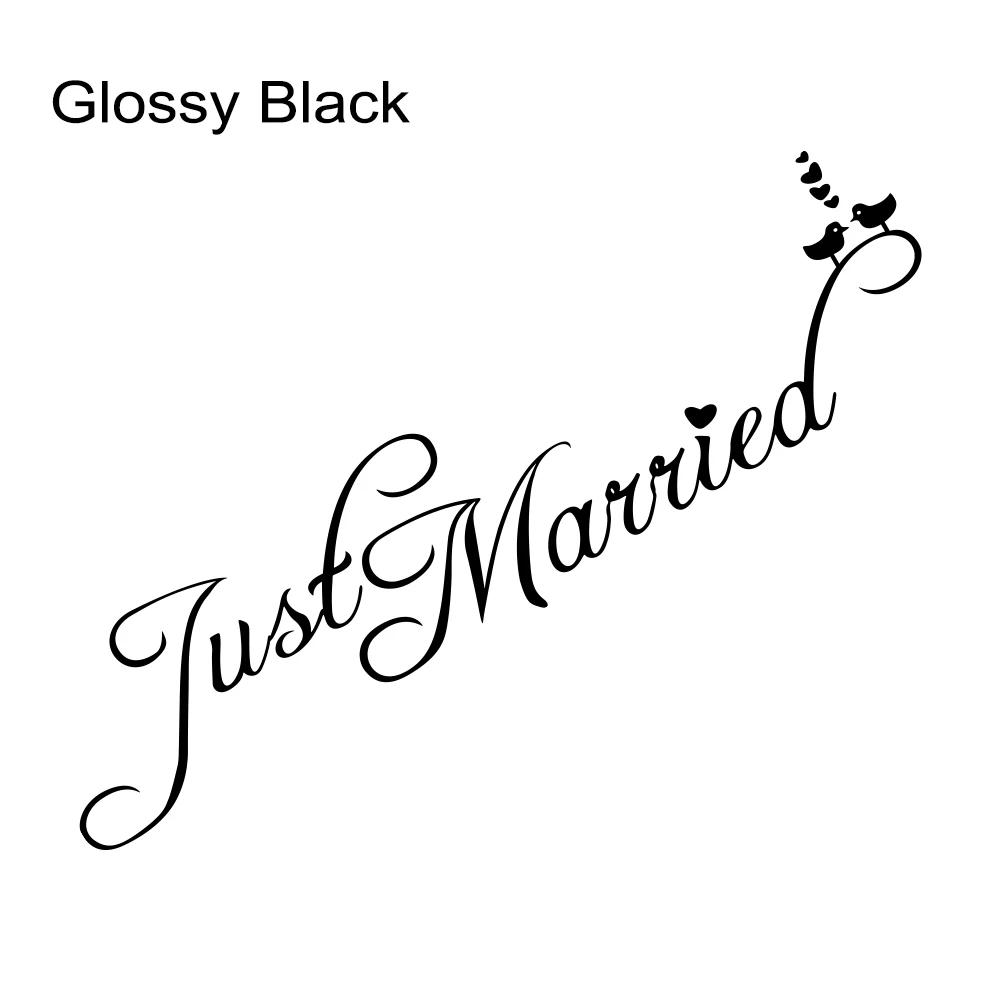 Just Married Wedding Slogan Banner Car Window Body Side Sticker Car Trunk Vinyl Decal Self-Adhesive Auto Decoration Accessories