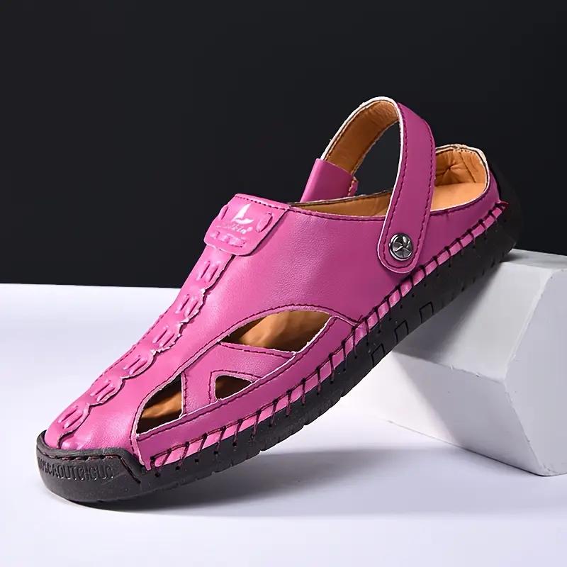 Summer Couple Sandals with Hollow Toe, Handmade Stitching, Men's Shoes, Outdoor Sandals, Oversized Beach Shoes, Women's Shoes