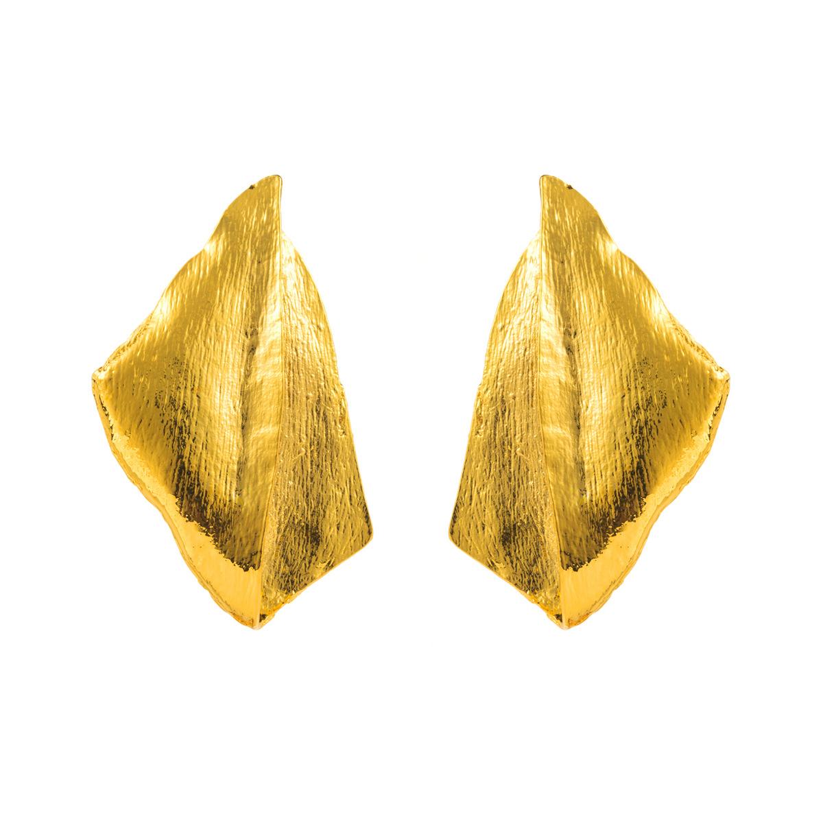 Женские Европейские Американские Винтажные Ретро Серьги Модные Минималистичные Серьги-Гвоздики из Поднятого Металла с Неправильной Формой золотой