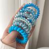 6Pcs/Set Women Fashion Telephone Wire Elastic Hair Band Colorful Printed Spiral Cord Rubber Band Hair Ties Hair Accessories Gift
