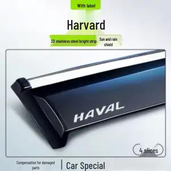 

Автомобильные дефлекторы окон (ветровики) для моделей Haval: H6, H2, F7, H5, и третье поколение H7, H4, H9, M6. Electroplated Silver Strips [4 pieces]