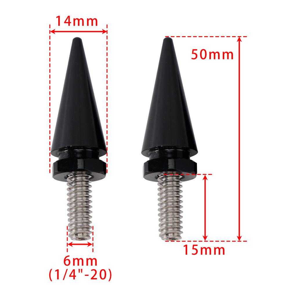 3 Spiked Windshield Bolts Black For Harley Electra Glide Tri Glide Street Glide 2014-2025