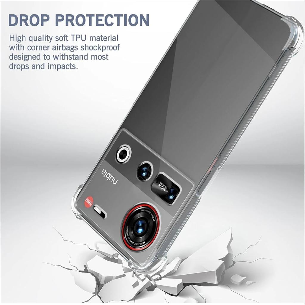 TPU Transparent Four-Corners Shockproof Phone Case for ZTE Nubia Z70S Z70 Ultra Protective Cover Fundas Capa Coque