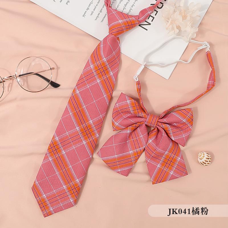 Japanese Korean Version Striped Jkdk College Style Red Cyan Gray Blue Shirt Men'S And Women'S Accessories Free Tie Tie Set