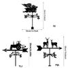 Iron Rooster Metal Weather Vane Family Name Wind Direction Light Weather Roof Mount Wind Vane Outdoor Accessories