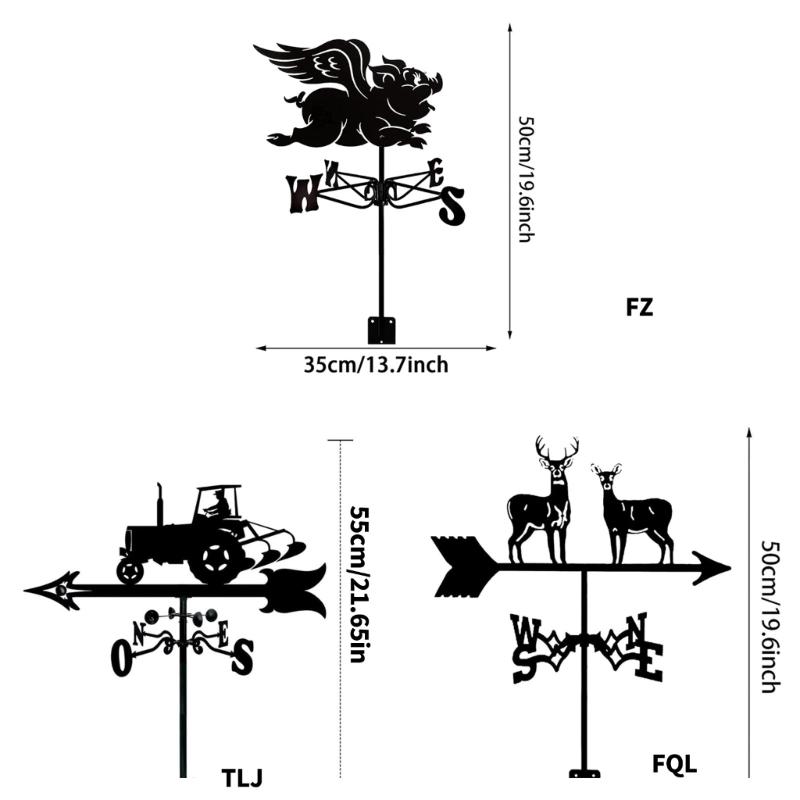Iron Rooster Metal Weather Vane Family Name Wind Direction Light Weather Roof Mount Wind Vane Outdoor Accessories