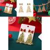 Christmas Tree Earrings For Women With Alloy Material Festive Design Perfect For Holiday Parties