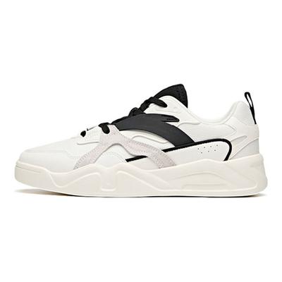 Synthetic Leather Non-Slip Shock Absorbing Wear-Resistant Low-Top Sneakers Men Sneakers Black White 112038046-1