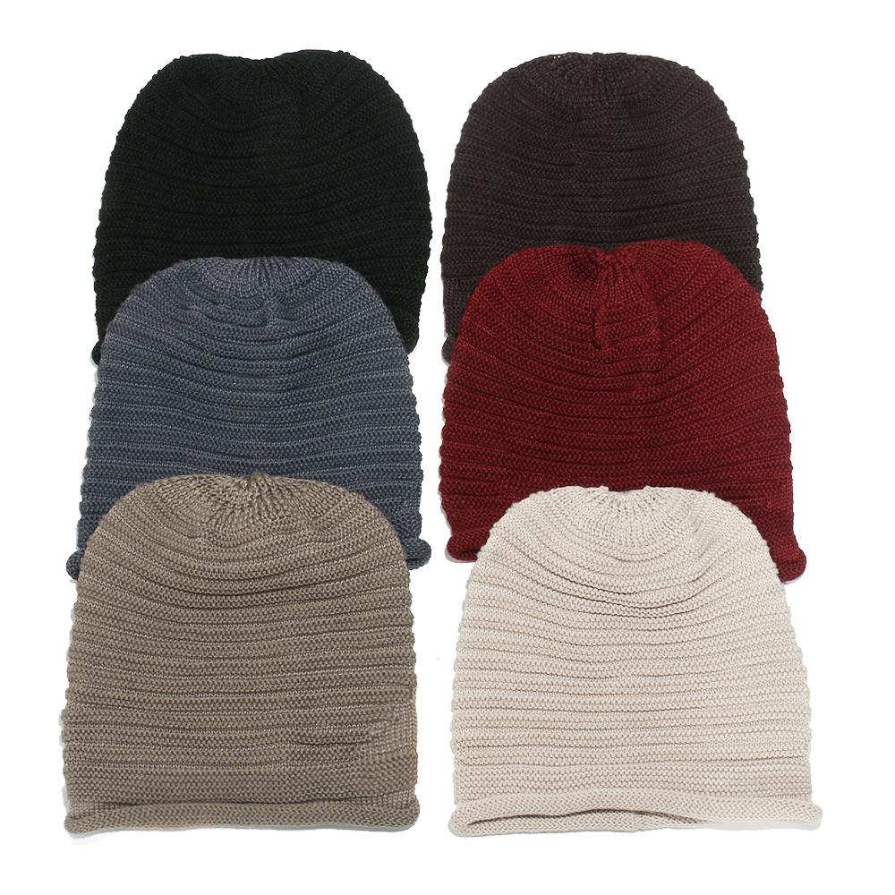 Women's wool knitted pullover hat autumn and winter outdoor headgear fashion versatile thermal pile hat