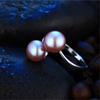 Double White 8mm Genuine Natural Pearl Ring 925 Sterling Silver Rings for Women Wedding Ring Wedding Rings Silver 925 Jewelry