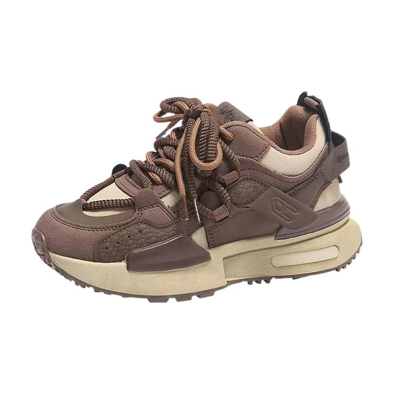 Platform waffle shoes women's new spring and autumn 2025 super fire lightweight soft sole casual sports shoes versatile dad shoes