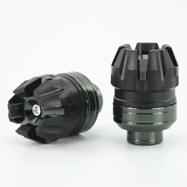 2 Stück Universeller Motorrad Vorderradaufhängungsschutzbecher Aluminium Anti-Kollisions-Vorderradgabel Radsturzschutz Moto Teile