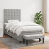 3136893 vidaXL Divan Bed with Mattress Light Grey 100x200cm Fabric