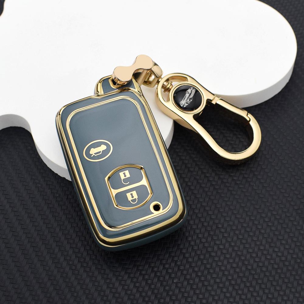Soft TPU Car Key Case for Toyota RAV4 Highlander Camry Avalon Prius Alpha Aqua Land Cruiser Auris - 3 Buttons Remote Fob Cover