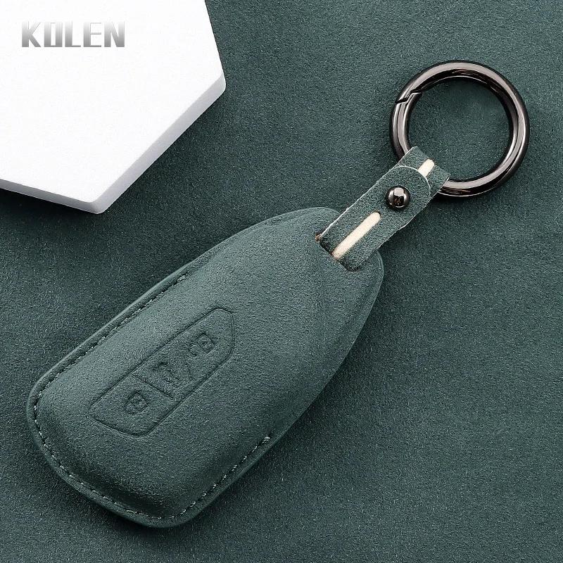 Leather Car Remote Key Case Cover Shell For Vw Volkswagen Golf 8 Skoda Octavia A8 Seat Leon Mk4 Key Protective Holder