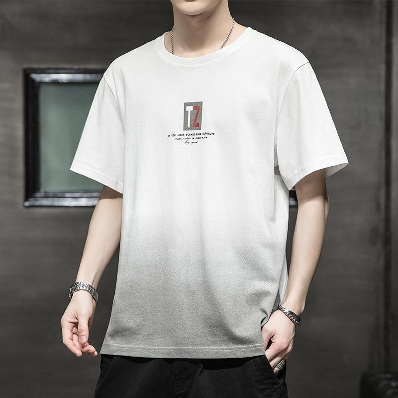 Summer Men's Cotton Short-sleeved T-shirt New Ice Silk Sports Loose Half-sleeved Top