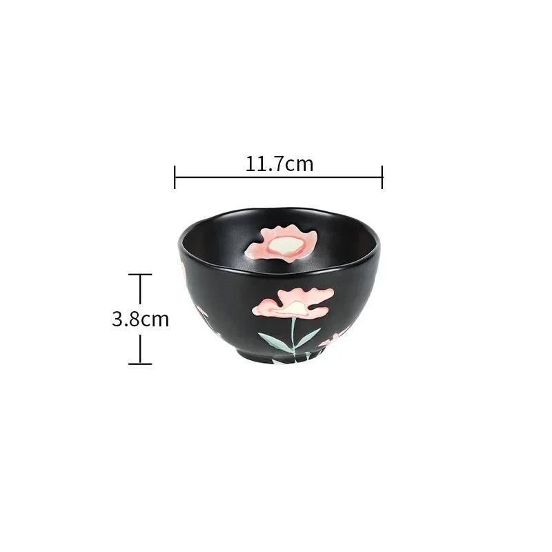 

Ретро Цветы Черно-белые Керамические Тарелки Высокого Класса Ресторан Вкусный Стейк Тарелка Изысканные Домашние Чаши Для Риса Уникальная Посуда