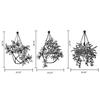 3 Pcs Metal Flowers Wall Decor Metal Wall Sculpture for Patio Balcony Black Metal Wall Decor Art for Living Room Dropshipping