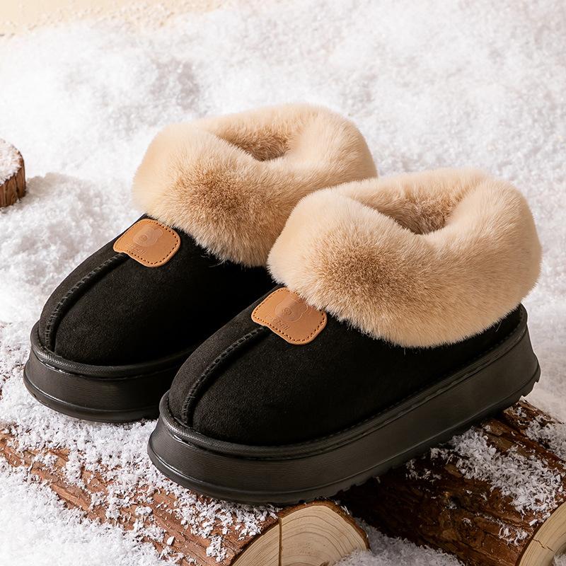 

Thick-soled snow boots 2025 winter new piled and thickened Northeast large cotton shoes with one foot on the bread fluff shoes 36-37