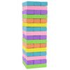 Building Blocks with Dice Wooden Balance Game Balance Tower Table Game 3D Puzzle Tower Block Domino Block with Dice (6 Colors 48PCS)