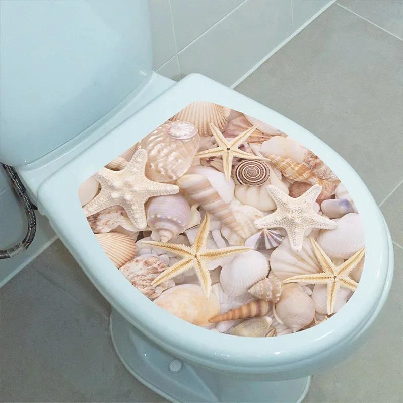 Mehrere Stile Unterwasser Tier Muster Toilettendeckel Aufkleber Badezimmer Dekoration Badezimmer Abnehmbares Gemälde Wandbild Toilettendeckelbezug
