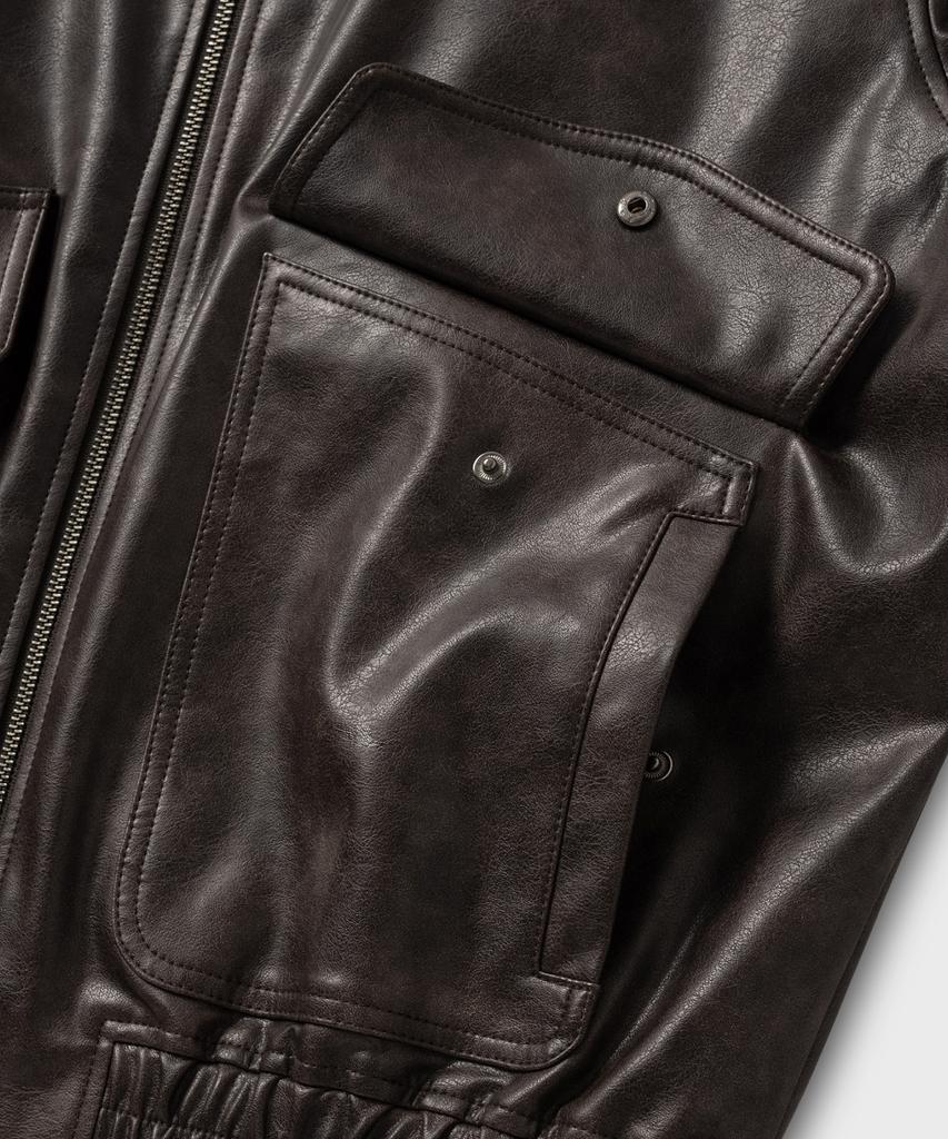 Nonblank Vegan Leather Blouson_Dark Brown
