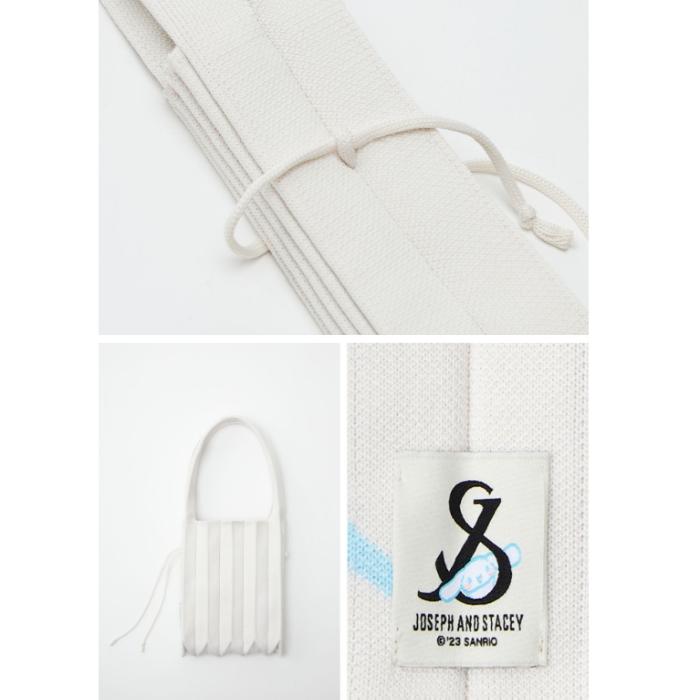 Joseph & Stacey Lucky Pleats Knitwear Small CinnamoRoll Cream White Women Bag