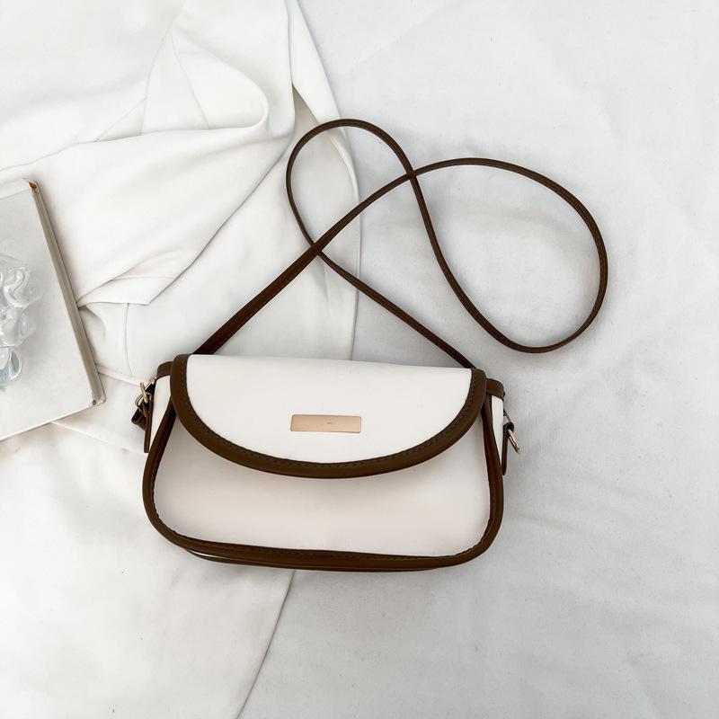 

2024 summer new niche small square bag simple retro commuter shoulder bag simple fashion messenger bag bag women білий