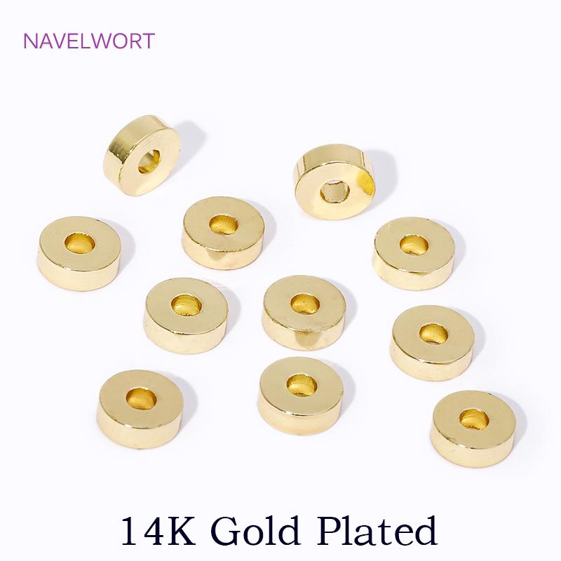 

18K Gold Plated 3/4/6mm Round Smooth Spacer Beads,Separator For Beads,Brass Bracelet Beads For Jewelry Making, DIY Accessories 3mm-20 Pieces