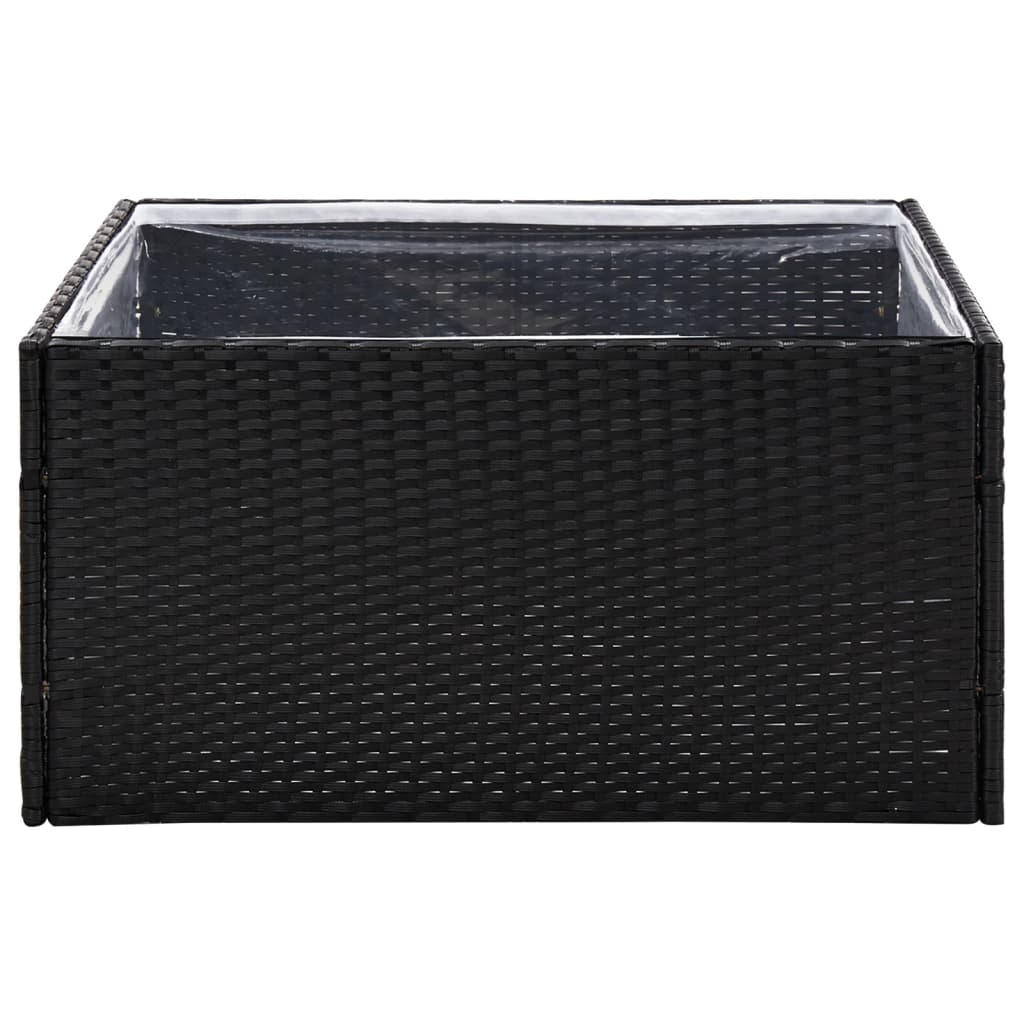 Vidaxl Donica Ogrodowa, Czarna, 80X80X40 Cm, Rattan Pe