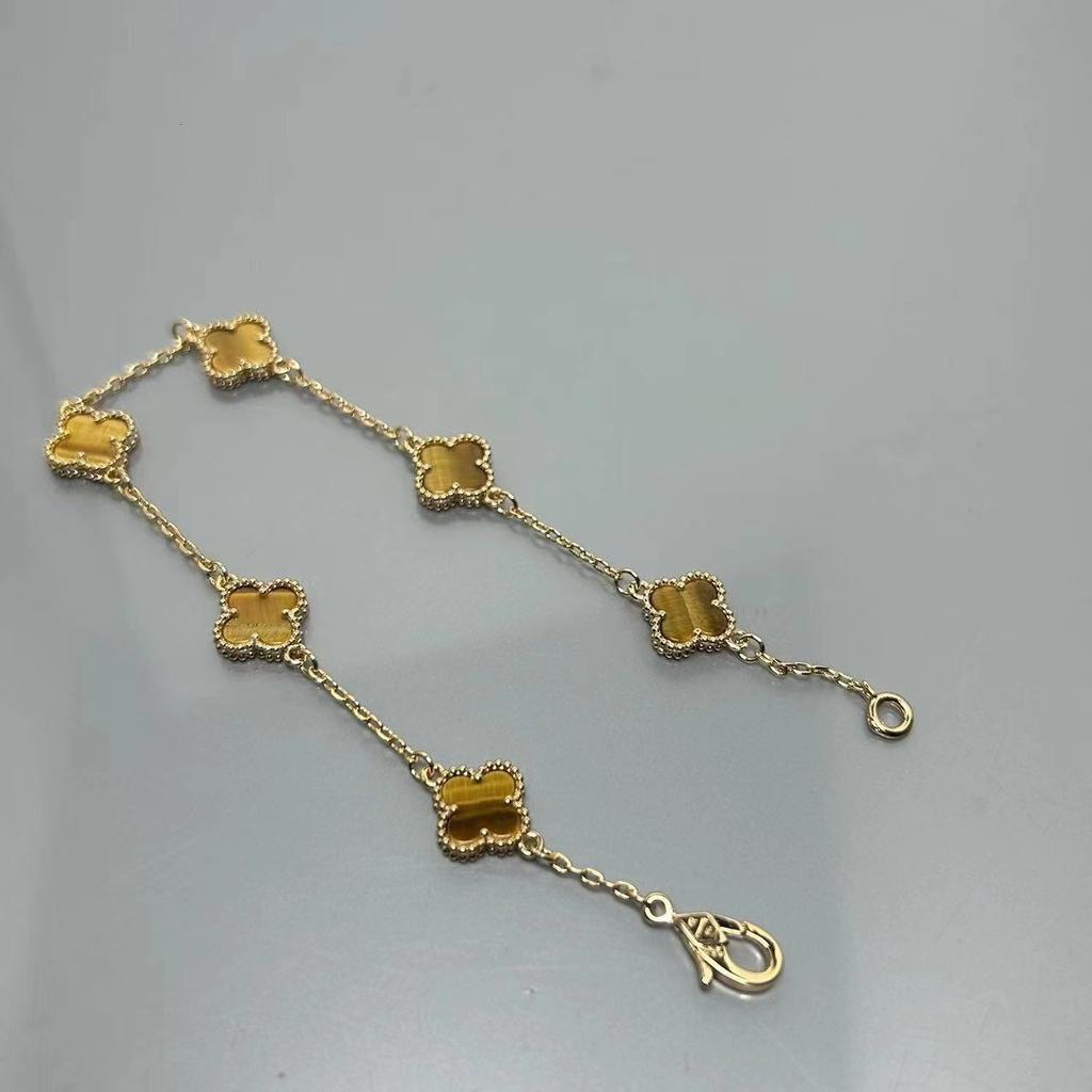 High-quality Mini Four-leaf Clover Red Agate Six-flower Bracelet Female Celebrity High-end Ladies Bracelet