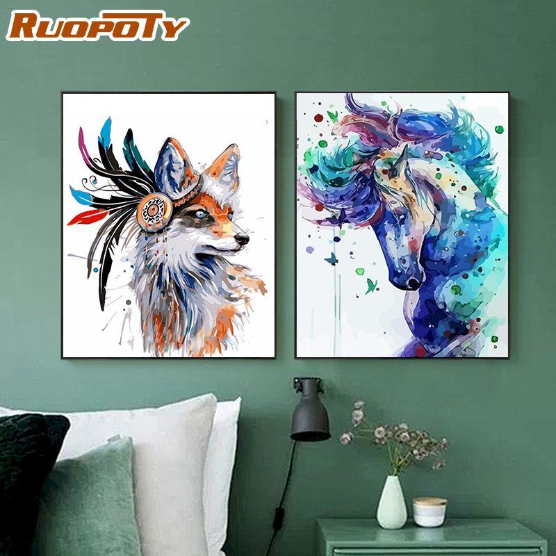 

Ruopoty DIY рамка животные картина маслом DIY картины по номерам наборы раскраска холст картина домашний настенный художественный декор для уникального подарка
