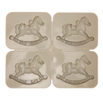 Moules Cheval de Carrousel Réalistes Mignons en Silicone Moule Cheval en Bois pour Faire Gâteaux Chocolats Biscuits Cire Savon