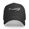 Casual Outdoor Baseball Cap for Unisex with a Fun Floral Whale Print Adjustable And Sporty Sandwich Baseball Cap