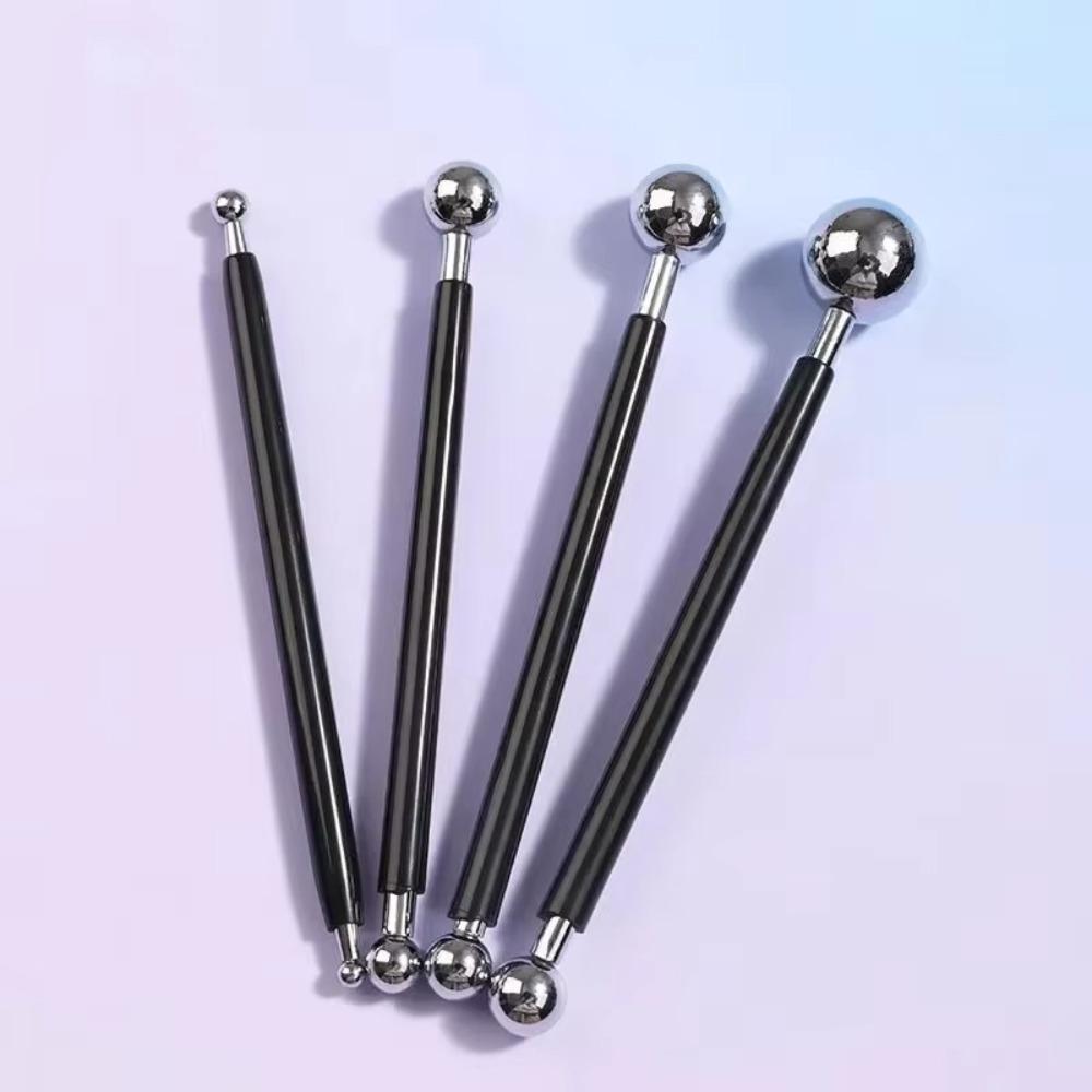4pcs Metal Ball Sculpture Modeling Tools Double-Ended Modeling Ceramics Set Portable Clay Tools