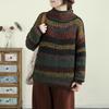 Retro Striped High Neck Knit Sweater - Autumn/Winter Collection