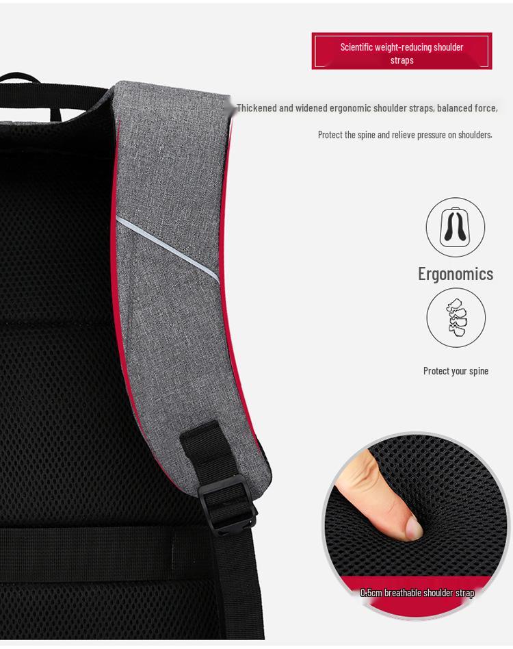 Men's Multi-Function Business Backpack with USB & Laptop Compartment