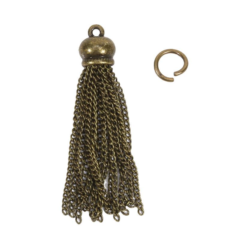 1 Stück Metallkette Quaste Leder Taschen Schmuck Vorhang Bekleidung Dekoratives Zubehör DIY Schlüssel Handy Tasche Fransenbesatz Quasten