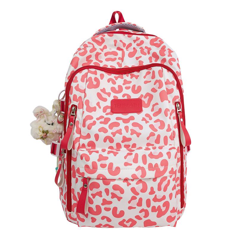 Nouveau Sac à Dos Harajuku Vent Vache Léopard Sac à Dos Collège Léger Campus Étudiants Sac à Dos.