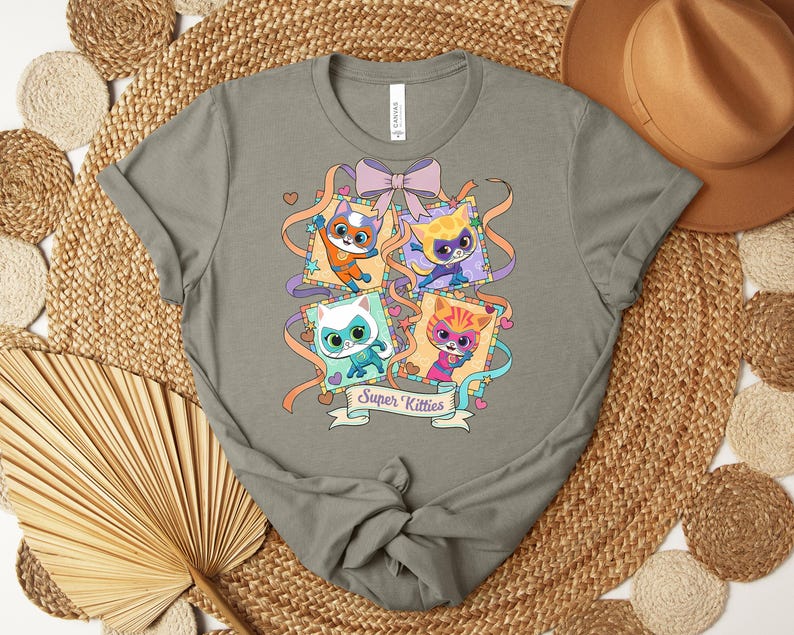 Disney Super Kitties Shirt, Buddy Cat ,Bitsy Cat Tee,Ginny Cat Tee, Sparks Cat Kids Tee 160