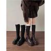 Brown platform boots women's spring 2025 new small retro boots women's knee knight boots