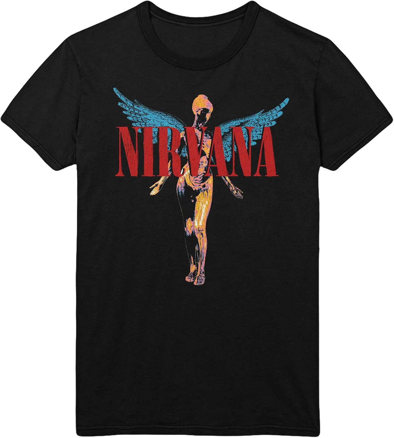 Футболка Nirvana Utero Ангельский Логотип Группы Официальная Мужская Черная Размер XXXXL S
