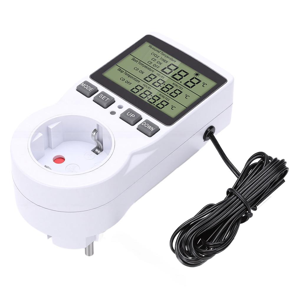 Digital Temperature Controller LCD Display Countdown Digital Thermostat Outlet Socket with Timer for Industrial